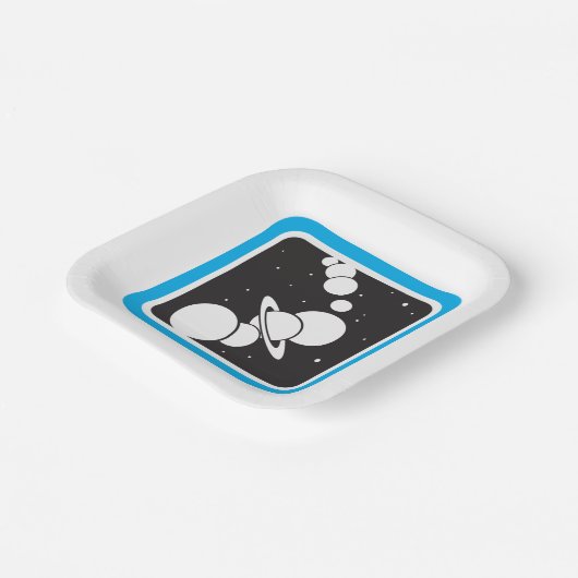 Planeten im Weltraum Pappteller (Gewinkelt)