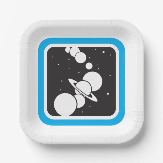 Planeten im Weltraum Pappteller (Vorderseite)