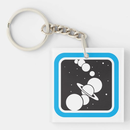 Planeten im Weltraum Schlüsselanhänger (Vorderseite)