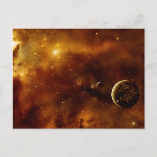 Planeten in einem Nebel Postkarte (Vorderseite)