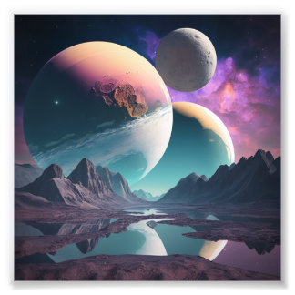 Planeten in unbekanntem Raum Fotodruck