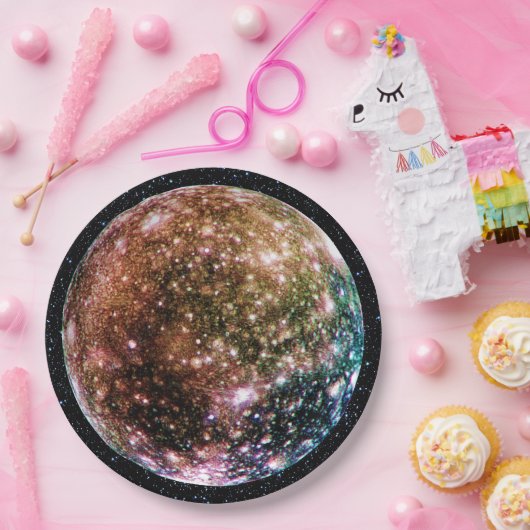 PLANETEN-JUPITERS MOND - CALLISTO mit Stern Pappteller (Party)