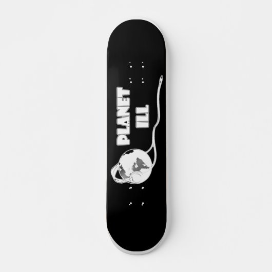 Planeten-kranke weiße Kugel Skateboard (Vorne)