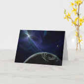 Planeten mit Star Pulsor auf Notecard Karte (Gelbe Blume)