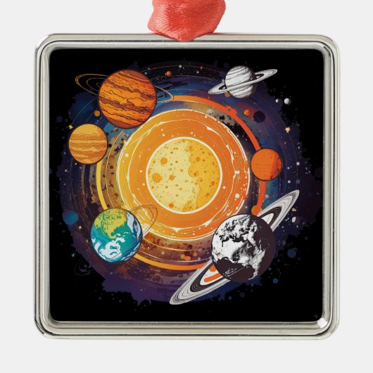 Planeten Ornament Aus Metall (Vorne)