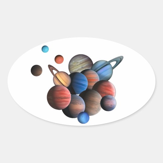 Planeten Ovaler Aufkleber