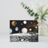 Planeten-Panorama von der Oberfläche des Mondes Postkarte (Stehend Vorderseite)