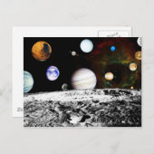Planeten-Panorama von der Oberfläche des Mondes Postkarte (Vorne/Hinten)