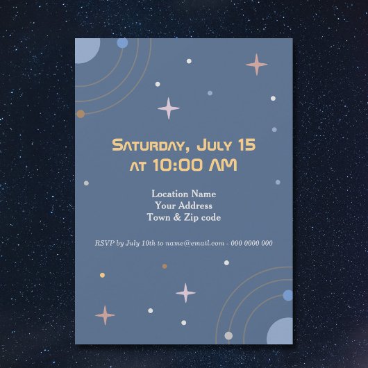 Planeten & Raketen, Weltraum - Einladung zum Gebur