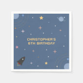 Planeten & Raketen, Weltraum Geburtstag Napkins Serviette (Vorderseite)