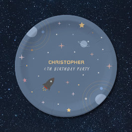 Planeten & Raketen, Weltraumbahnpapier Pappteller