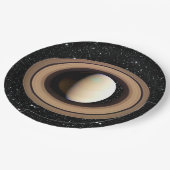 PLANETEN-SATURN-Sternhintergrund (Sonnensystem) ~~ Pappteller (Schrägansicht)