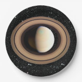 PLANETEN-SATURN-Sternhintergrund (Sonnensystem) ~~ Pappteller (Vorderseite)