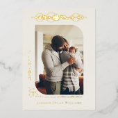 Planeten & Sterne | Aries Birth Announcement Folieneinladung (Vorderseite)