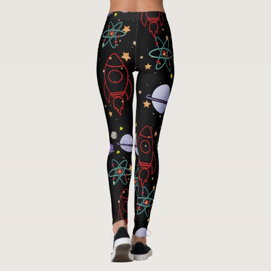 Planeten, Sterne und Raketenschiffe Leggings (Rückseite)