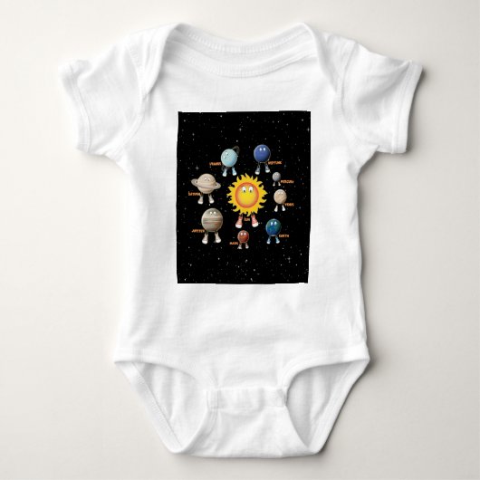 Planeten und das Sonnensystem Baby Strampler (Vorderseite)