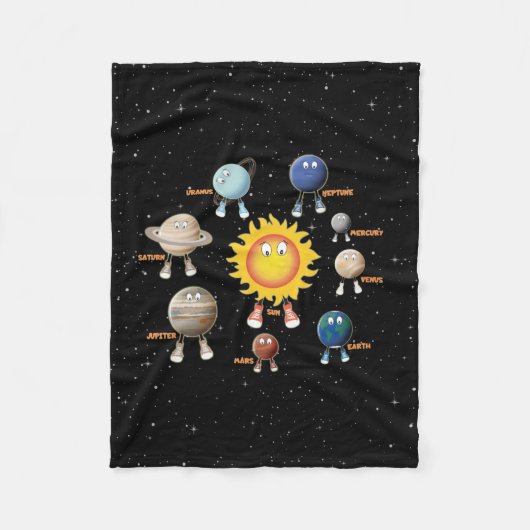 Planeten und das Sonnensystem Fleecedecke (Vorderseite)