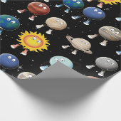 Planeten und das Sonnensystem Geschenkpapier (Ecke)