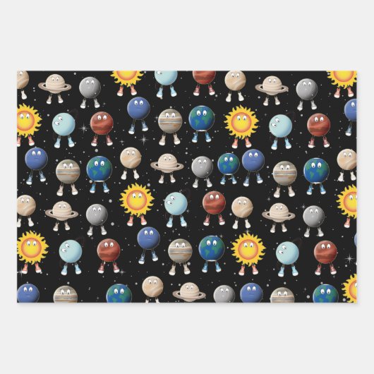 Planeten und das Sonnensystem Geschenkpapier Set (Vorderseite 3)