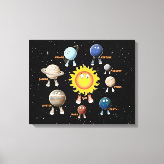 Planeten und das Sonnensystem Leinwanddruck (Vorderseite)