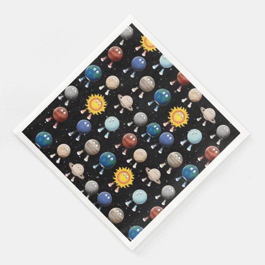 Planeten und das Sonnensystem Serviette (Ecke)