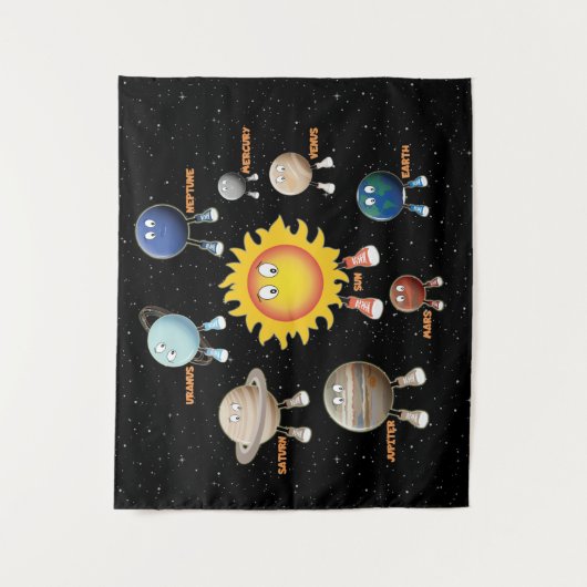 Planeten und das Sonnensystem Wandteppich (Vorderseite)