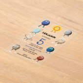 Planeten und der Kindergeburtstag des Sonnensystem Acryleinladungen (Ablage )