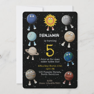 Planeten und der Kindergeburtstag des Sonnensystem Einladung