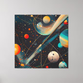 Planeten und Orbits - Futuristisch Leinwanddruck (Vorderseite)