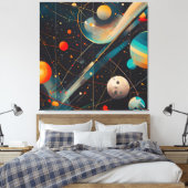 Planeten und Orbits - Futuristisch Leinwanddruck (Insitu (Schlafzimmer))
