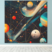 Planeten und Orbits - Futuristisch Leinwanddruck (Insitu (Holzboden))