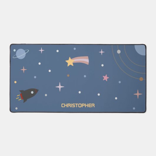 Planeten und Raketen, Raumfahrtmatte Schreibtischunterlage (Vorderseite)