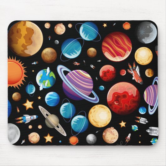 Planeten und Raketenschiffe Mousepad (Vorne)
