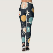 Planeten und Sterne des MCM-Weltraumzeitalters Leggings (Rückseite)