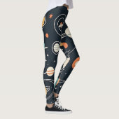 Planeten und Sterne des MCM-Weltraumzeitalters Leggings (Rechts)
