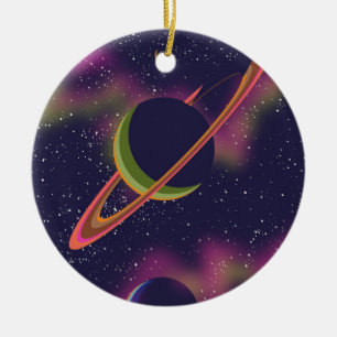 Planeten und Sterne Keramik Ornament