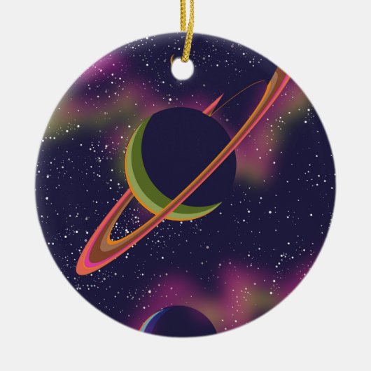 Planeten und Sterne Keramik Ornament (Vorne)