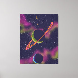 Planeten und Sterne Leinwanddruck