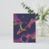 Planeten und Sterne Postkarte (Stehend Vorderseite)