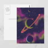 Planeten und Sterne Postkarte (Vorne/Hinten)