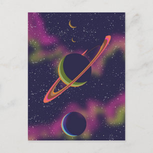 Planeten und Sterne Postkarte