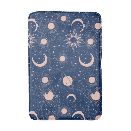 Planeten- und Sternmuster Badematte (Vorderseite Vertikal)