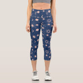 Planeten- und Sternmuster Capri Leggings (Vorderseite)