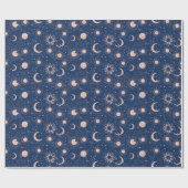 Planeten- und Sternmuster Geschenkpapier (Flach)