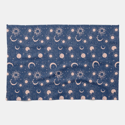 Planeten- und Sternmuster Geschirrtuch (Horizontal)