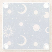 Planeten- und Sternmuster Glasuntersetzer (Rückseite)