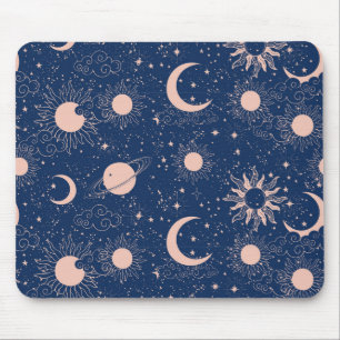 Planeten- und Sternmuster Mousepad