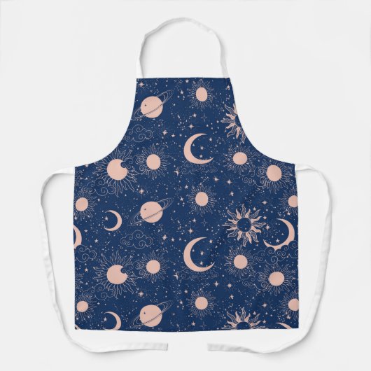 Planeten- und Sternmuster Schürze (Vorderseite)