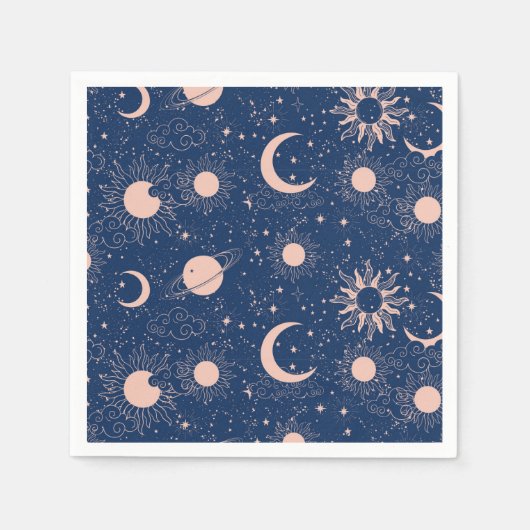 Planeten- und Sternmuster Serviette (Vorderseite)