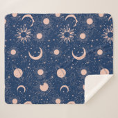 Planeten- und Sternmuster Sherpadecke (Vorderseite (Horizontal))